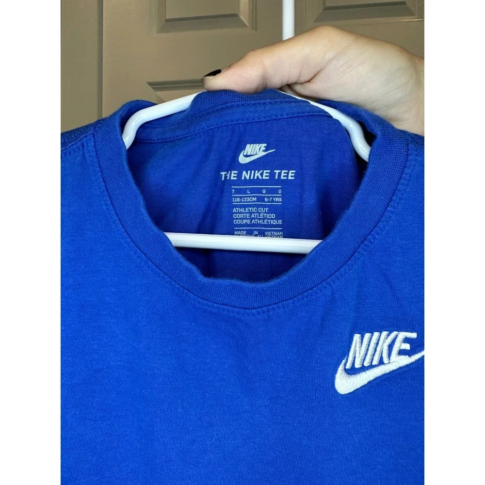 Nike Boys‎ Royal Blue Short Sleeve Logo Graphic T-Shirt Size 7 L 6-7 YRS